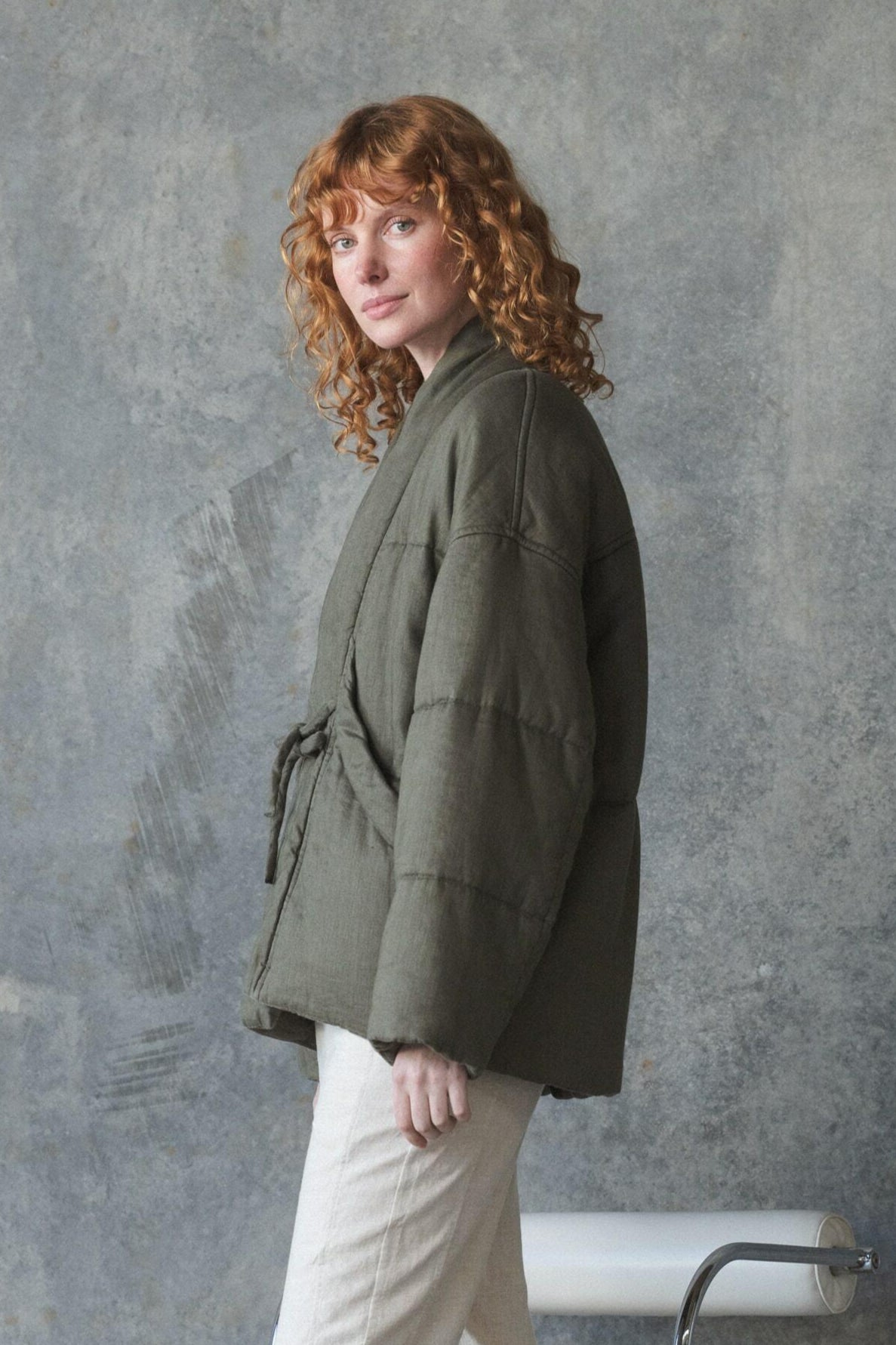 LILLY PILLY Aster linen coat in Khaki