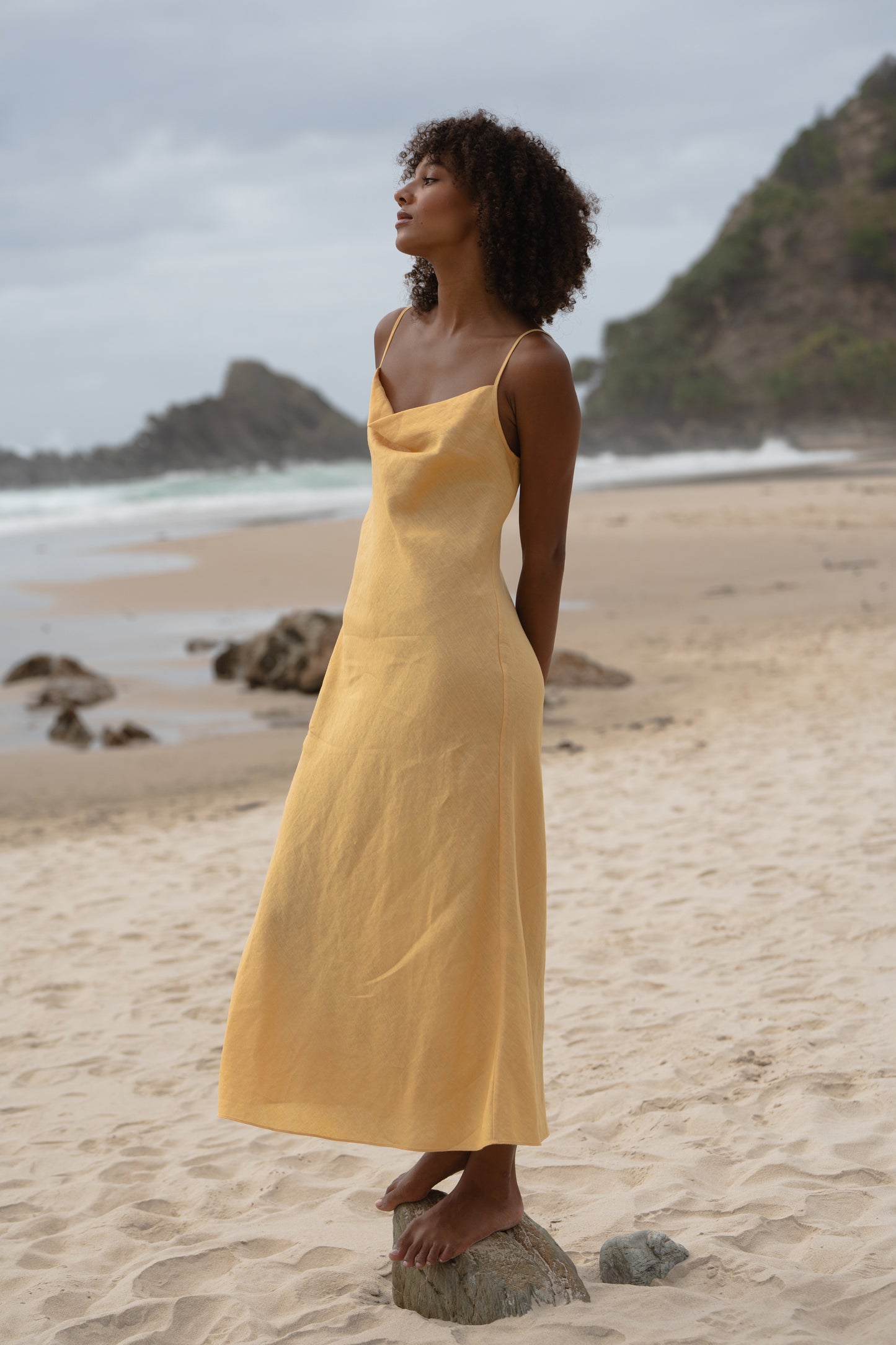 LILLY PILLY Allegria linen dress in Butter