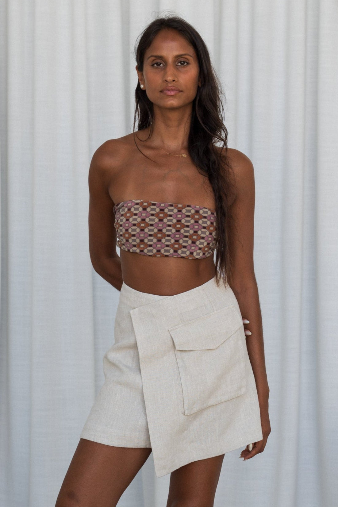 BETTY OATMEAL LINEN SKIRT