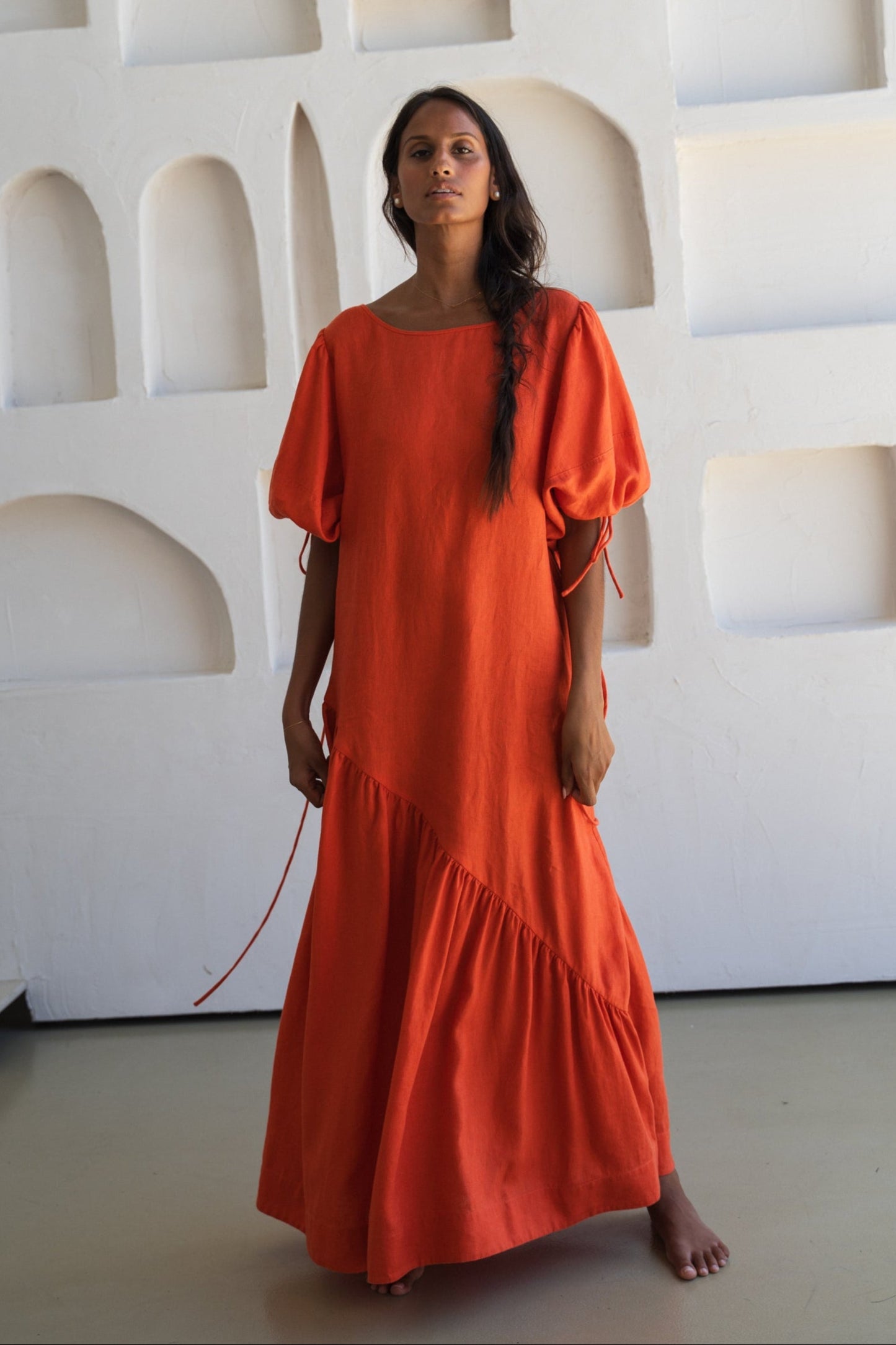 CHARLOTTE SPRITZ LINEN DRESS