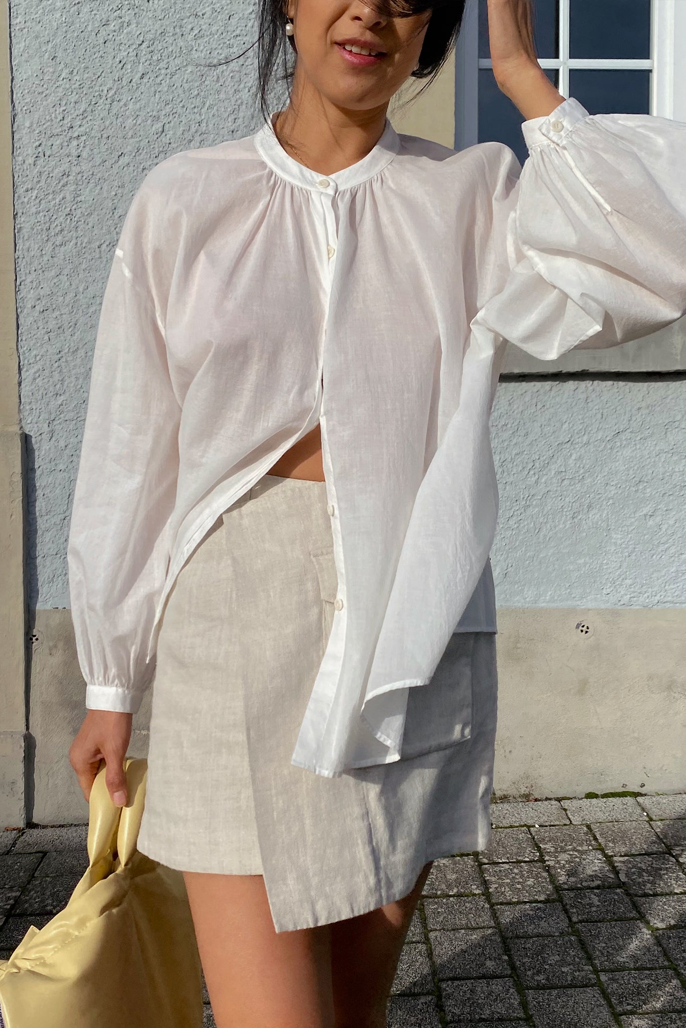 EMBER IVORY COTTON VOILE SHIRT