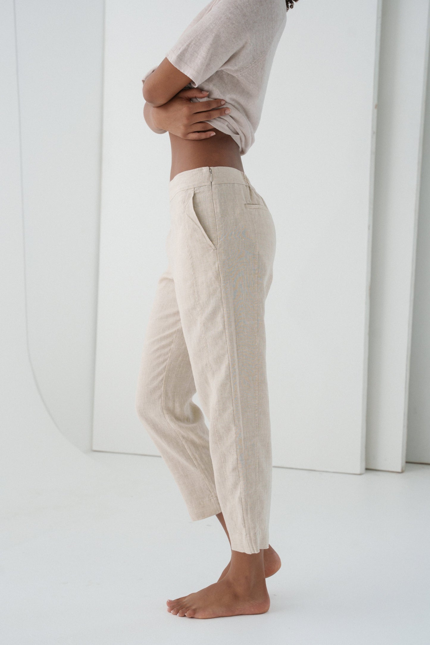 LILLY PILLY Emer oatmeal linen pants