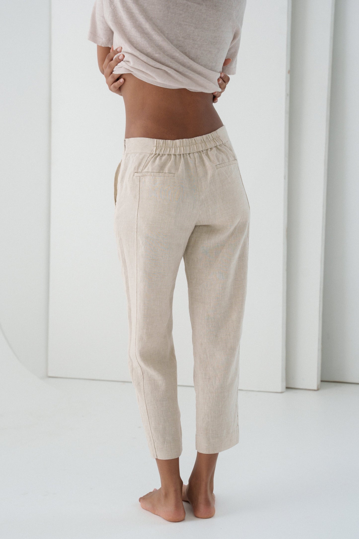 LILLY PILLY Emer oatmeal linen pants