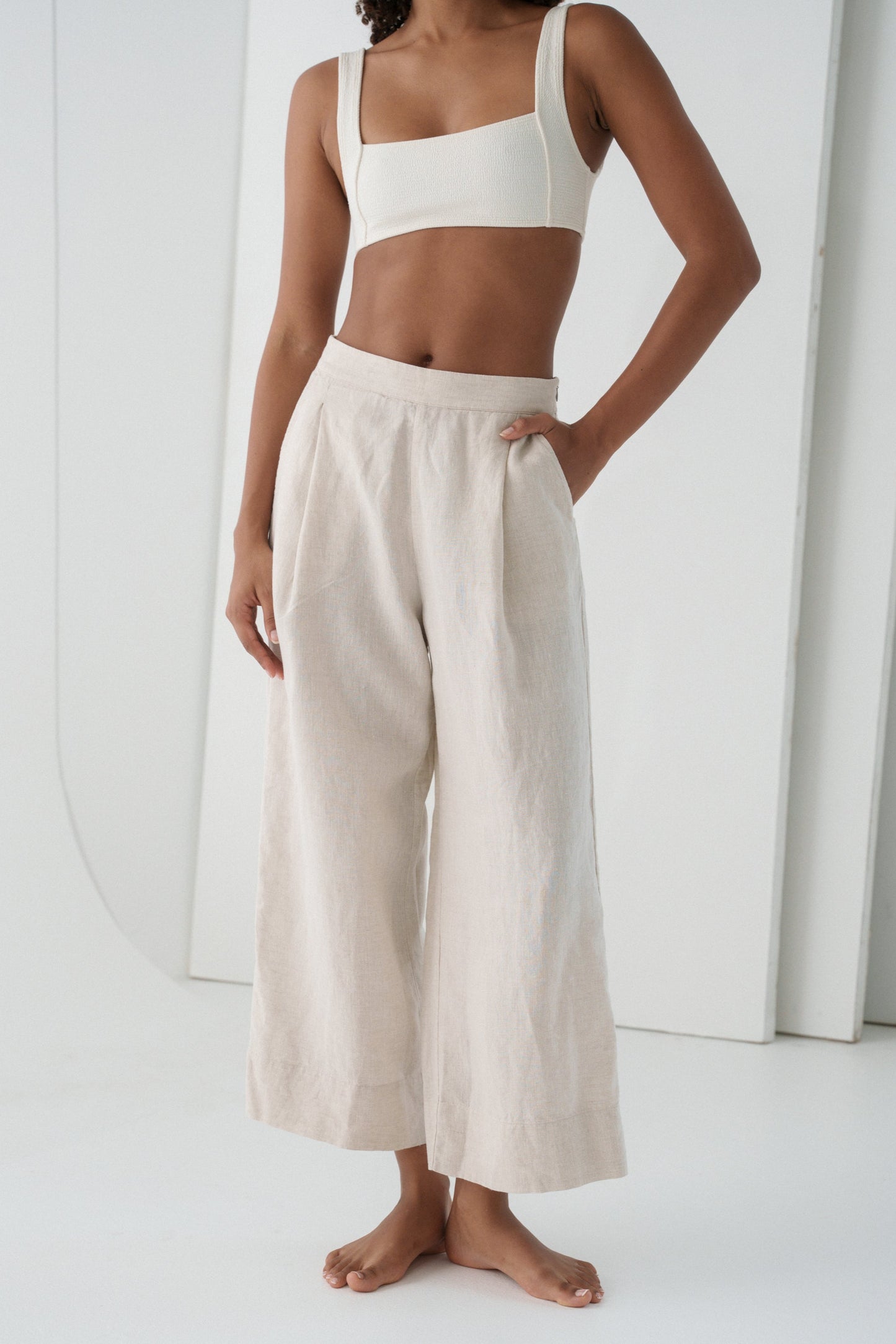 LILLY PILLY Ivy linen pants in Oatmeal