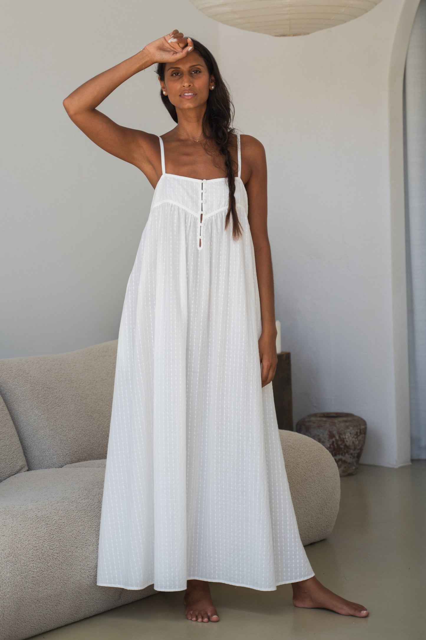 BEATRICE IVORY COTTON DRESS