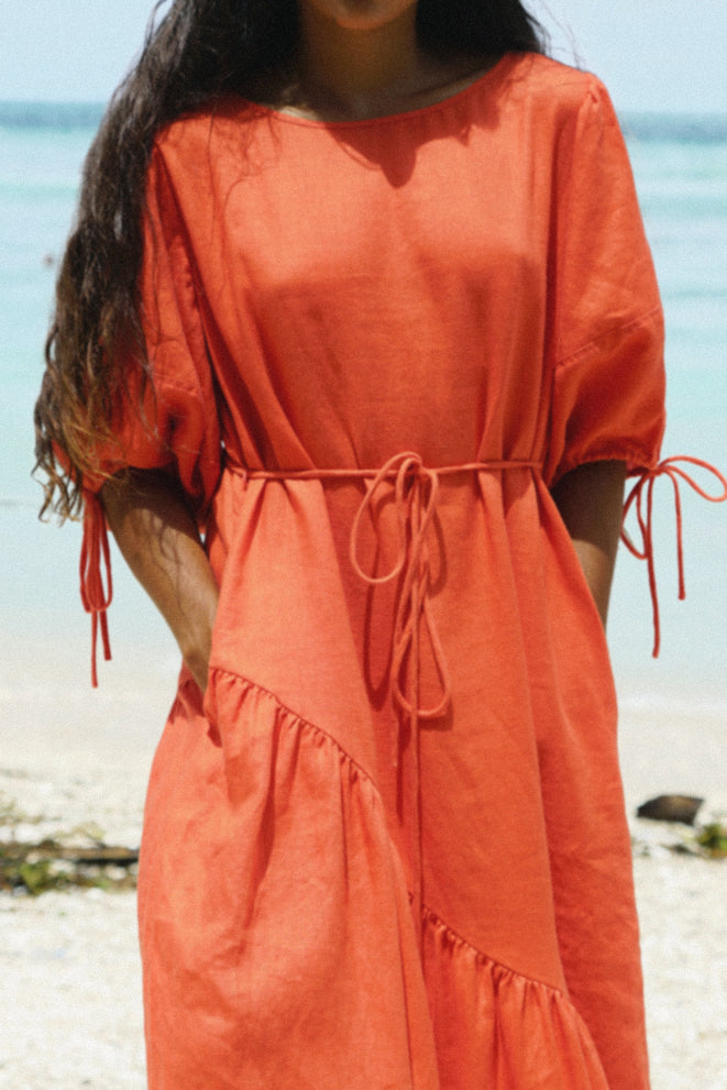 CHARLOTTE SPRITZ LINEN DRESS