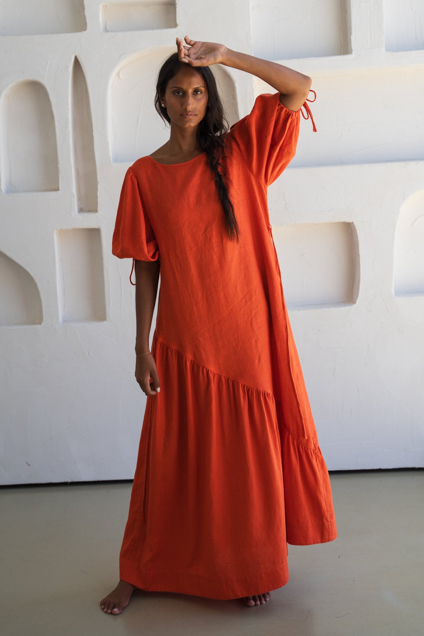 CHARLOTTE SPRITZ LINEN DRESS