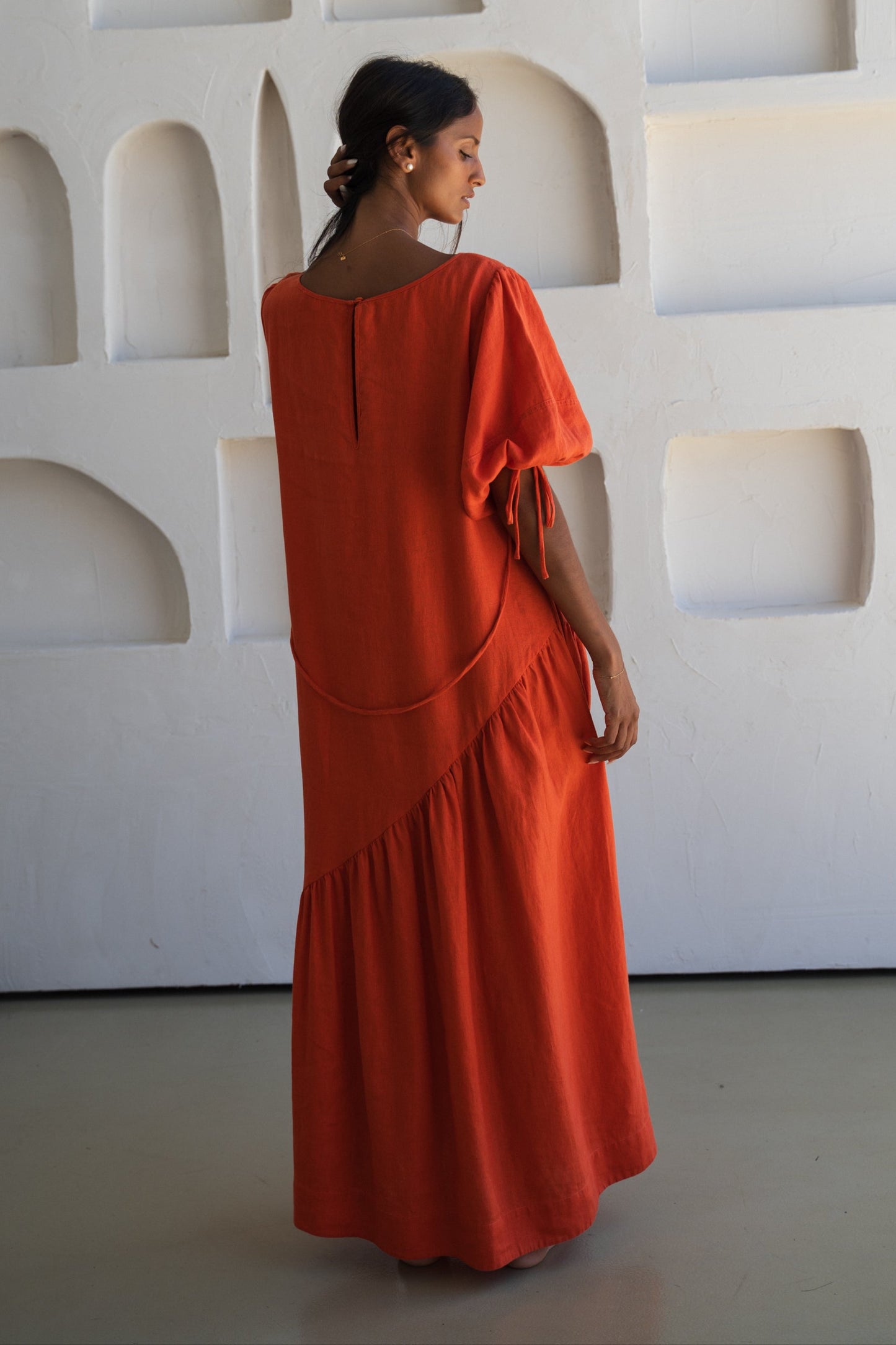 CHARLOTTE SPRITZ LINEN DRESS