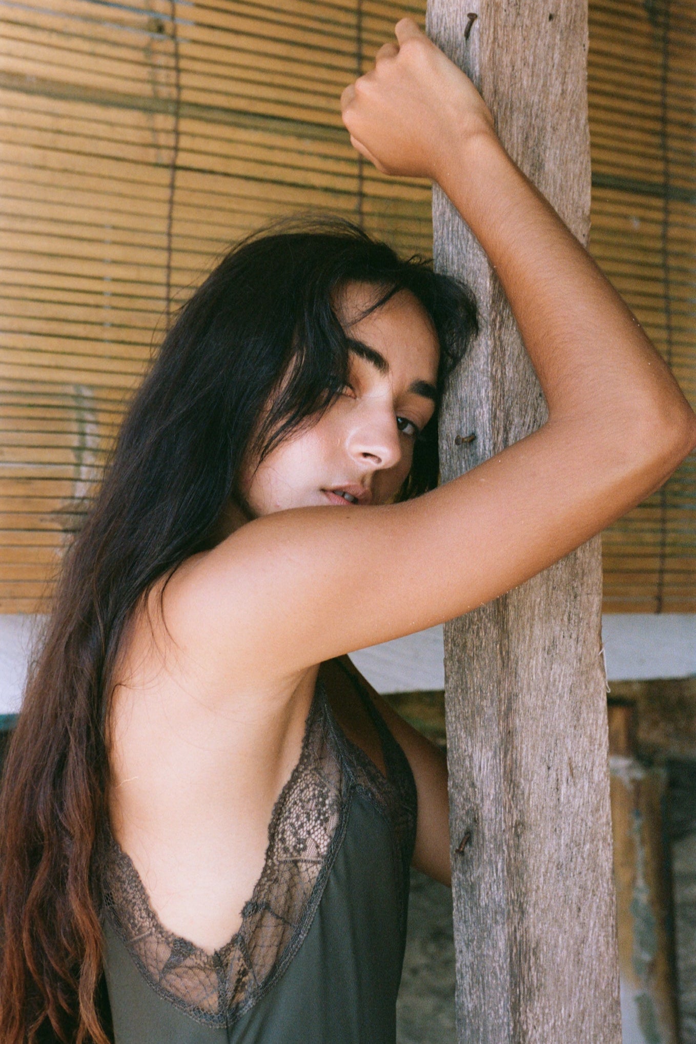 FREYA KHAKI SILK SLIP