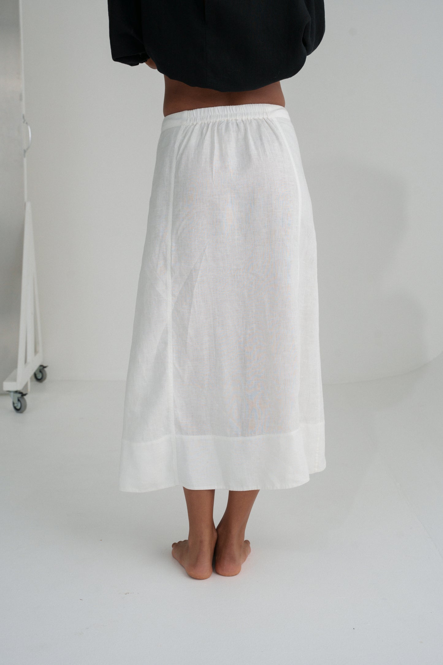 GIA IVORY LINEN SKIRT