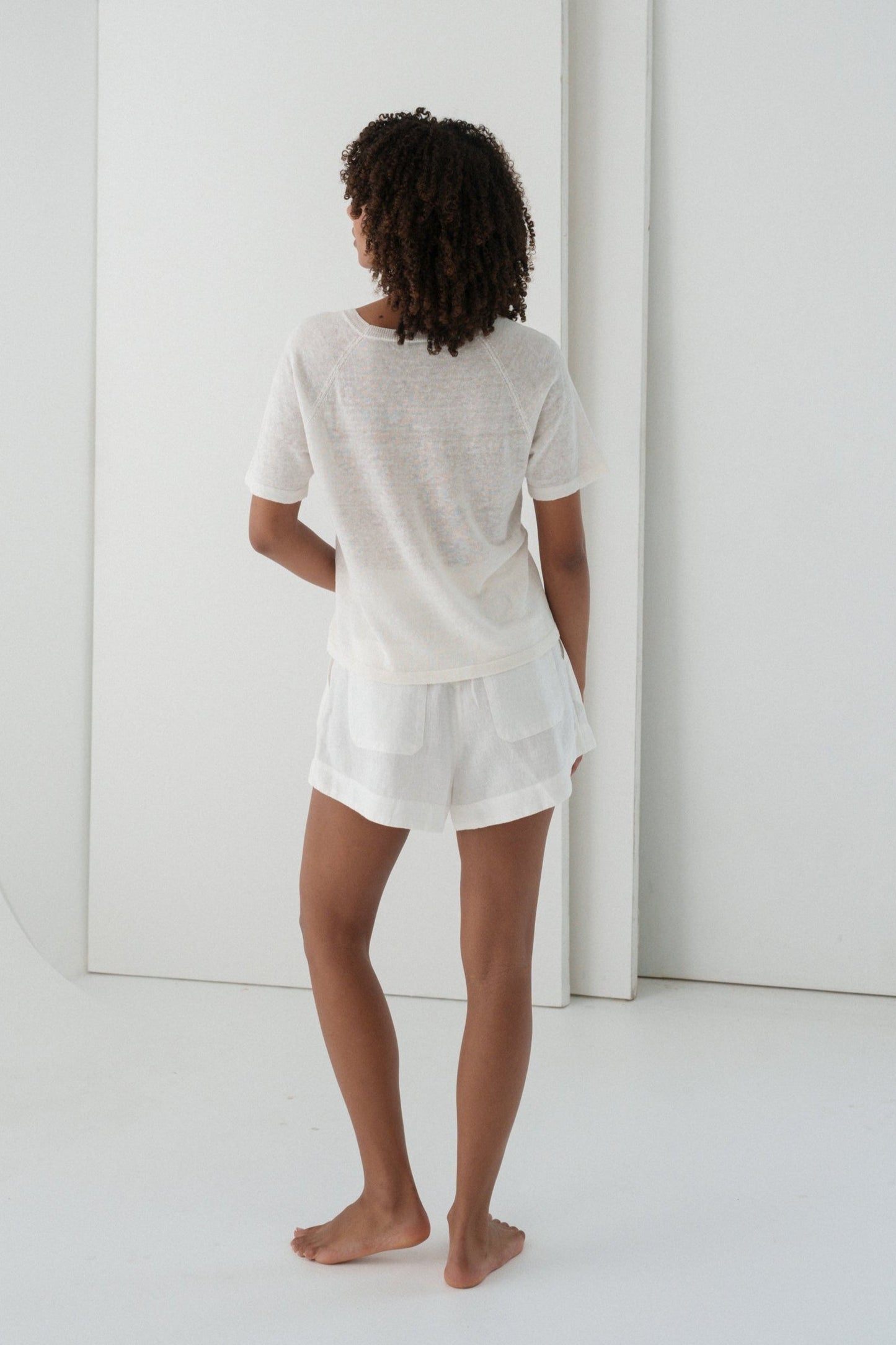 GRACE IVORY LINEN KNIT TOP