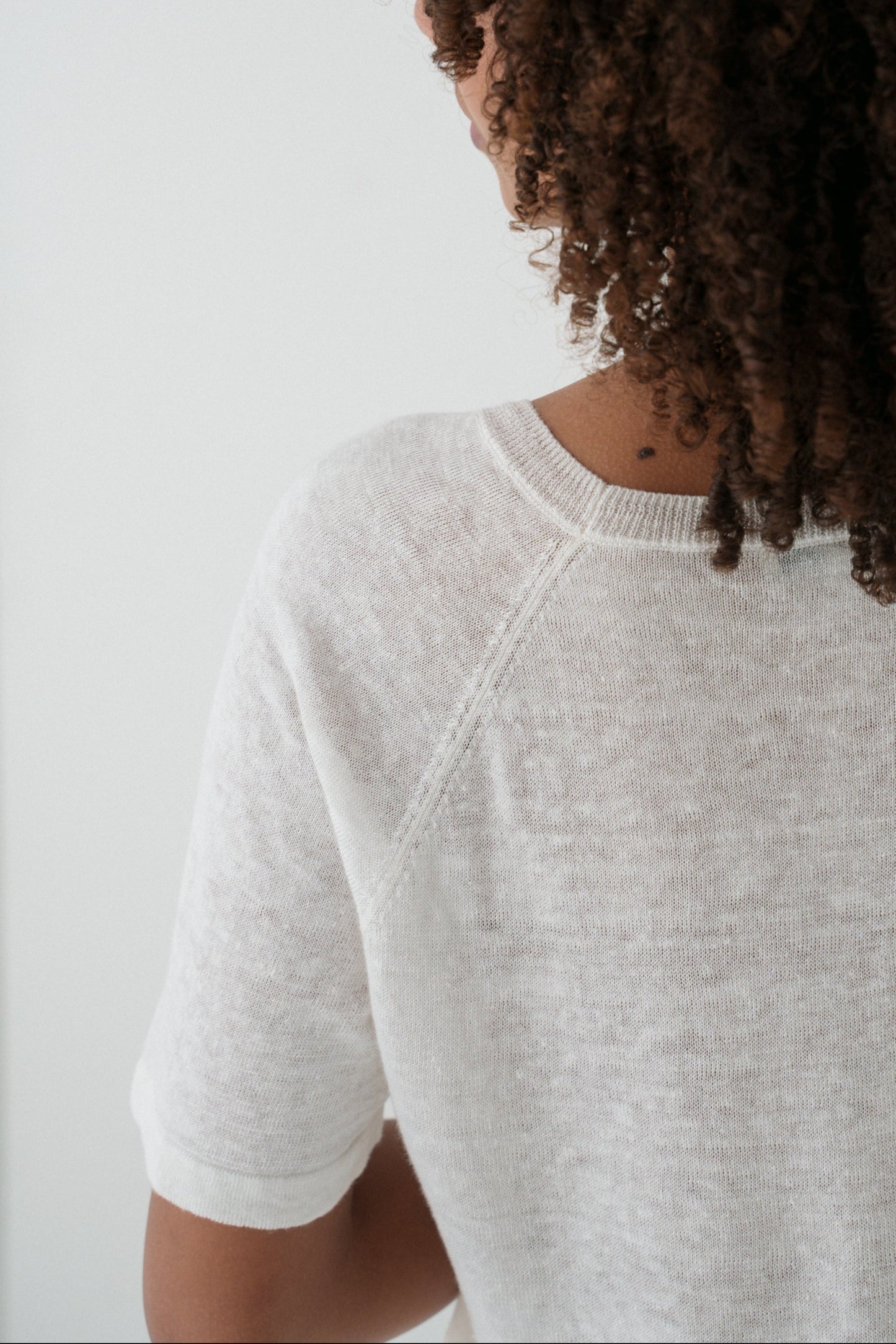 GRACE IVORY LINEN KNIT TOP