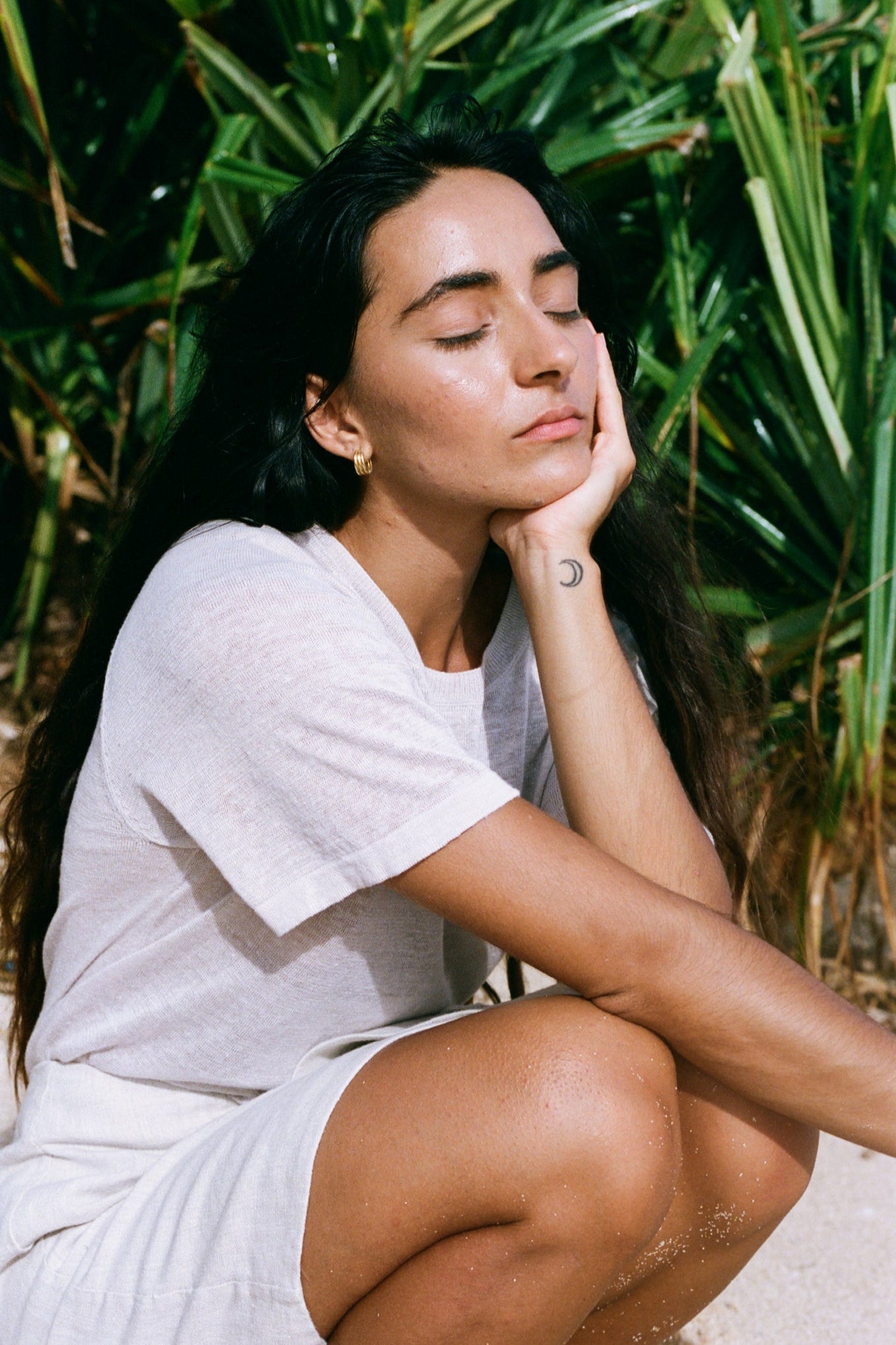 GRACE NATURAL LINEN KNIT TOP