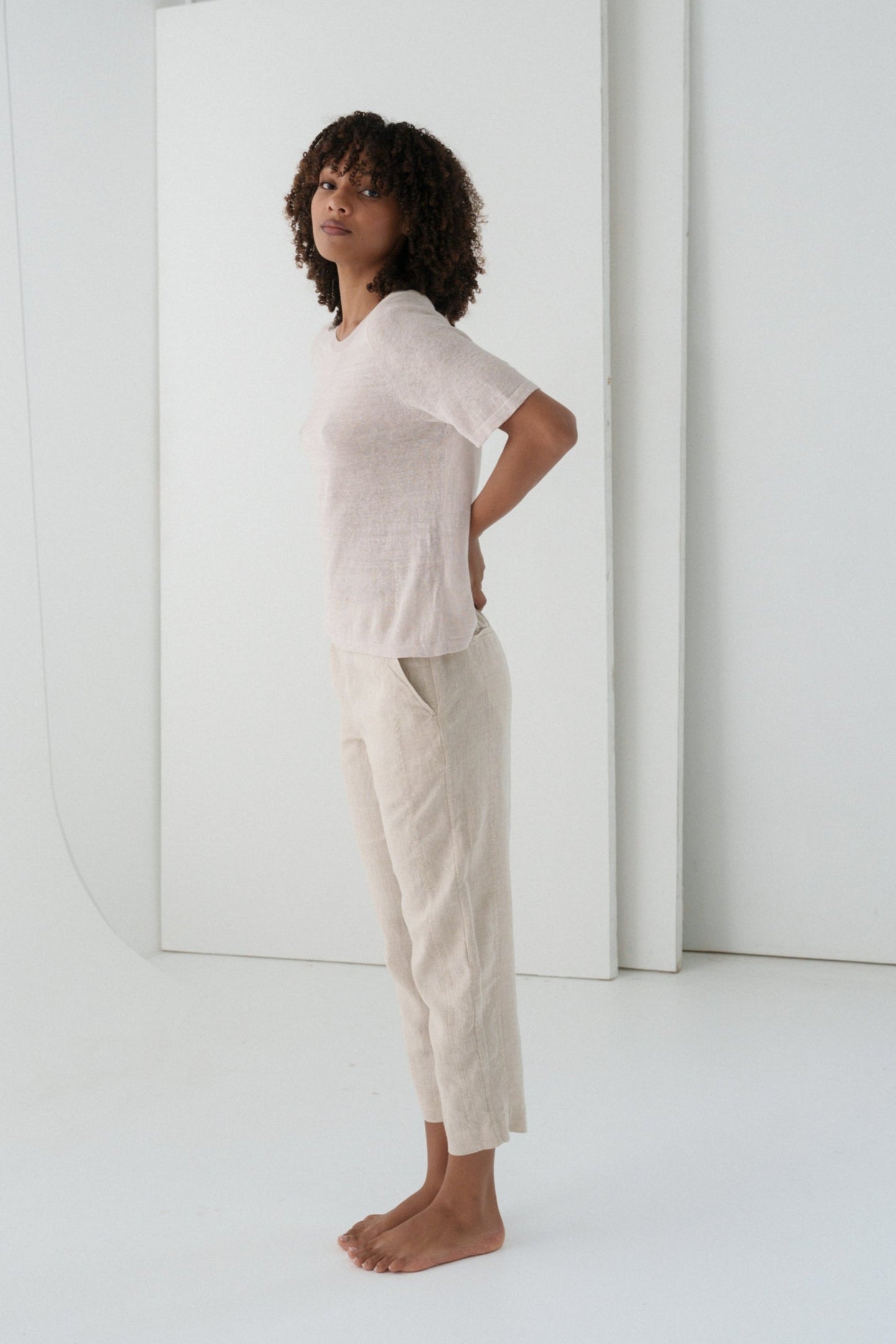 GRACE NATURAL LINEN KNIT TOP