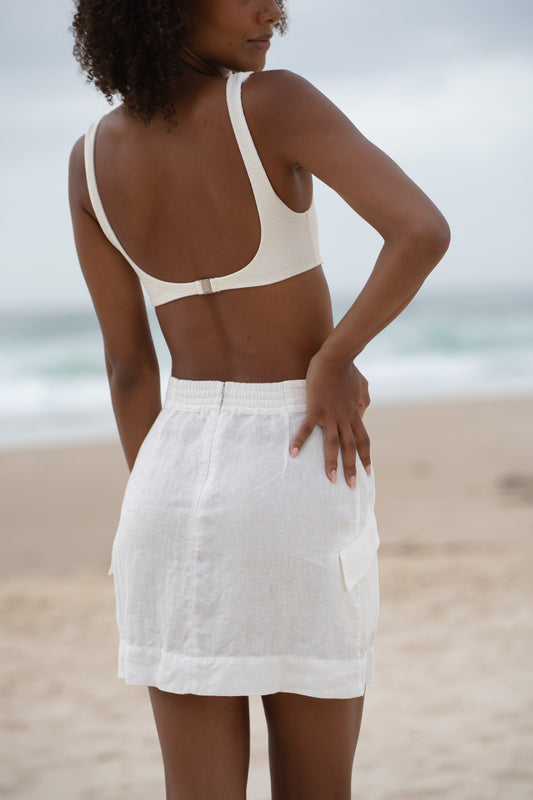 LILLY PILLY Ilaria linen skirt in Ivory