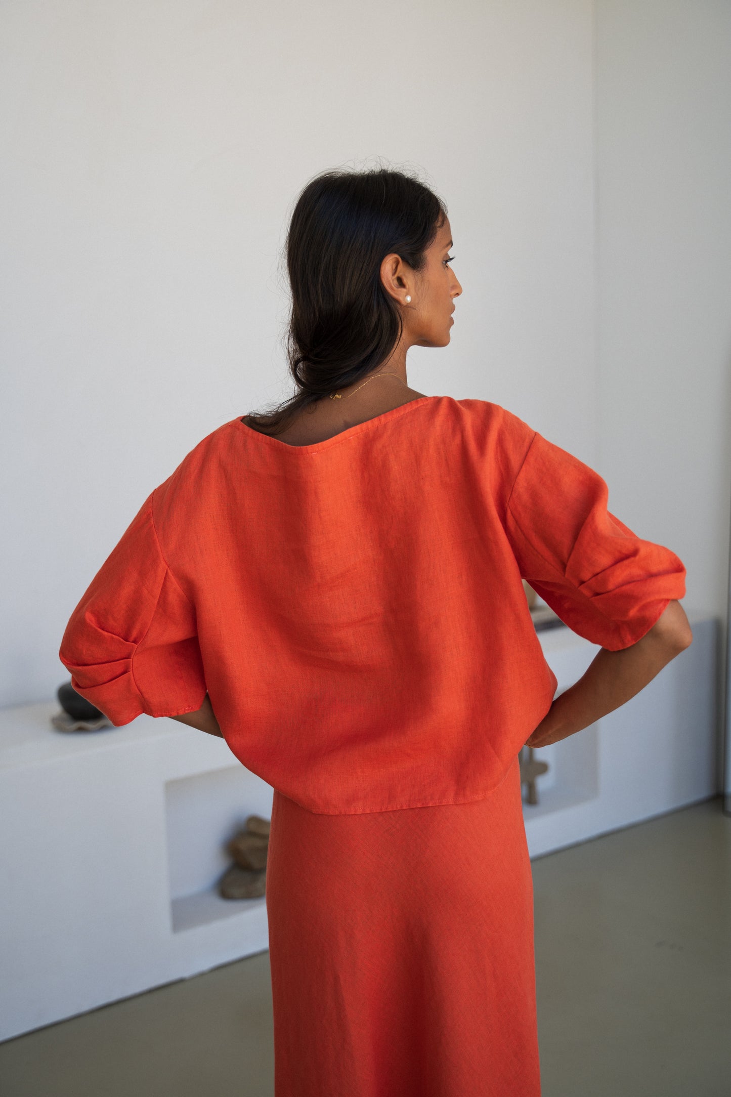 LEIA SPRITZ LINEN TOP