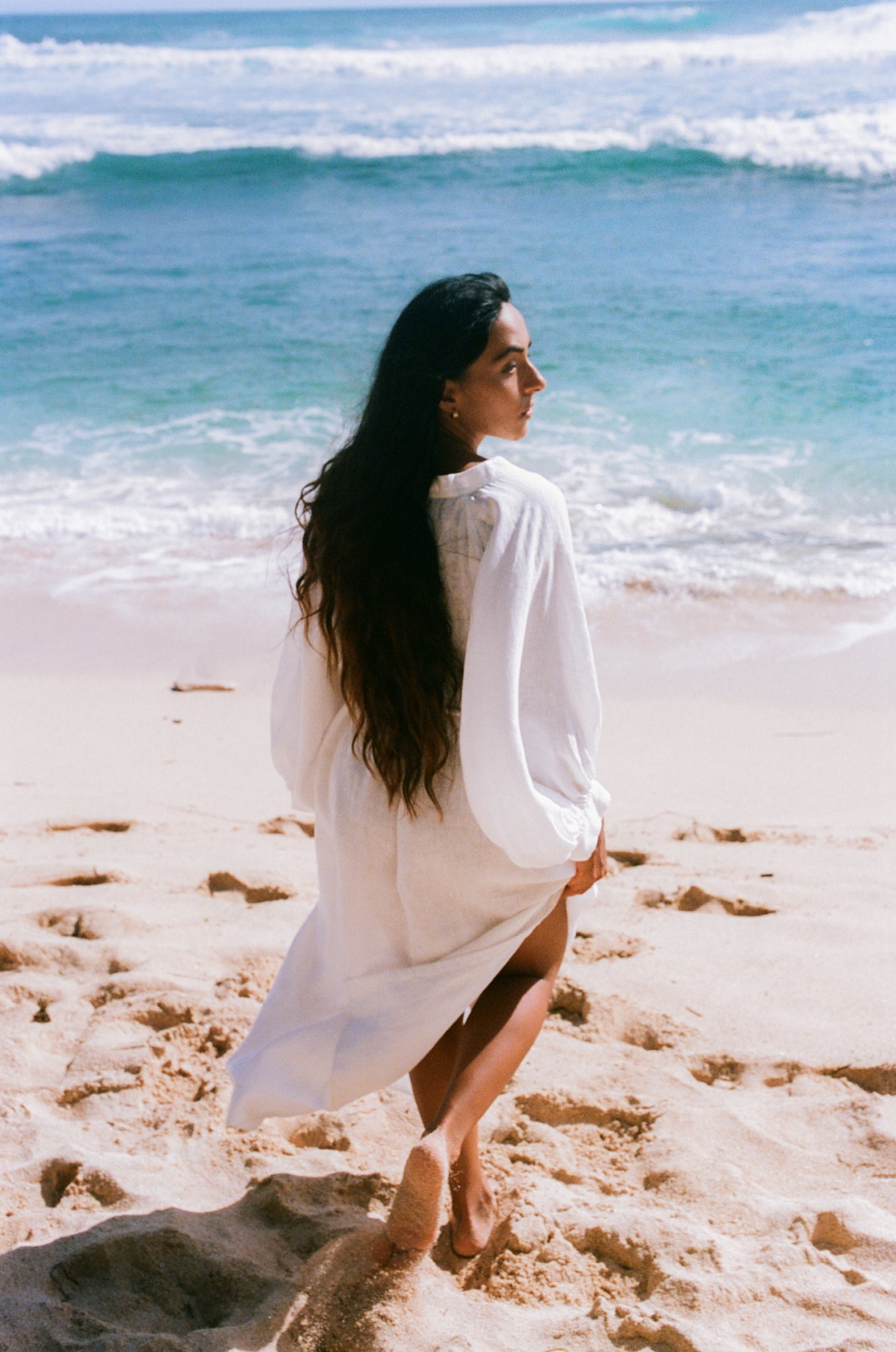 MAE IVORY LINEN DRESS