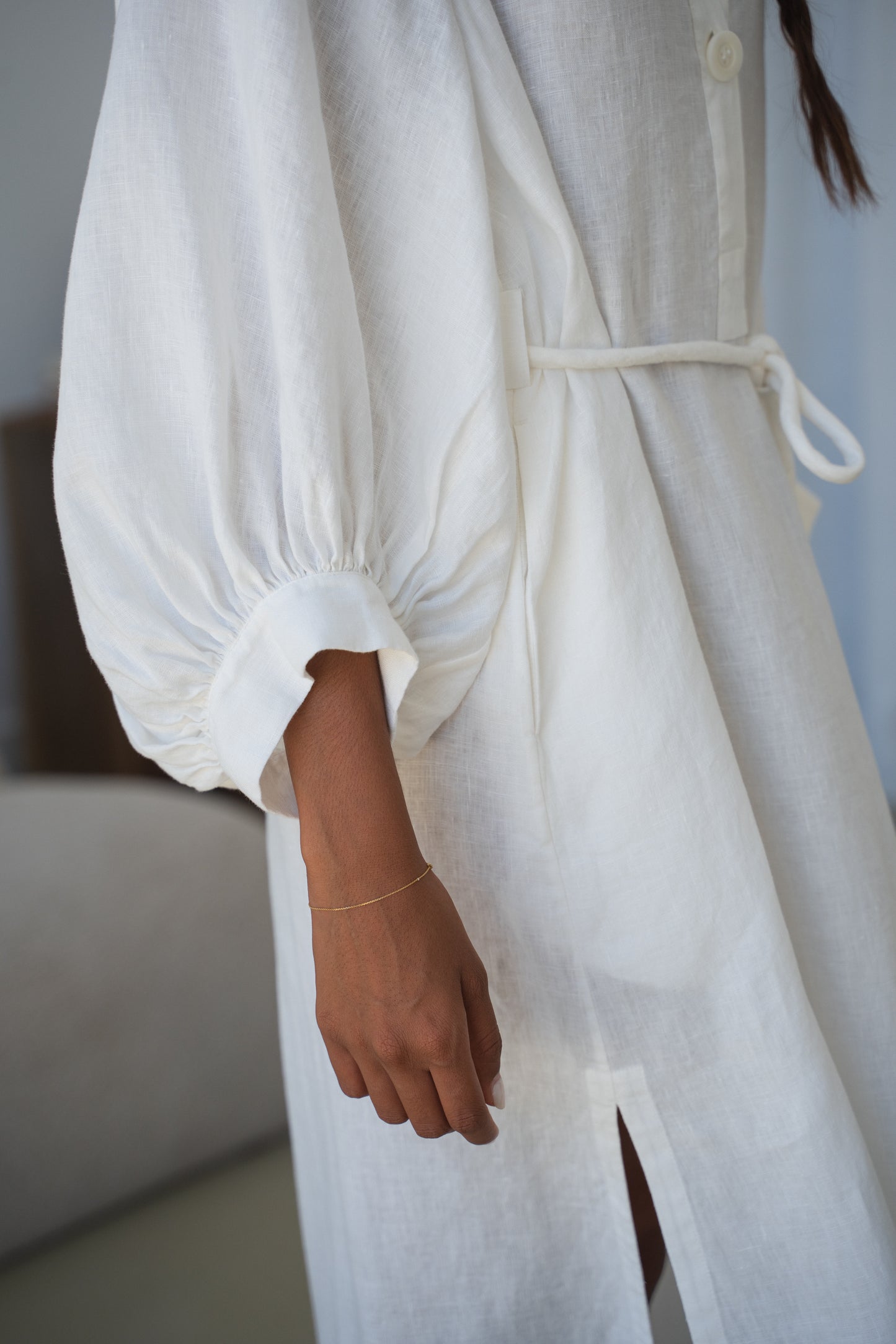 MAE IVORY LINEN DRESS
