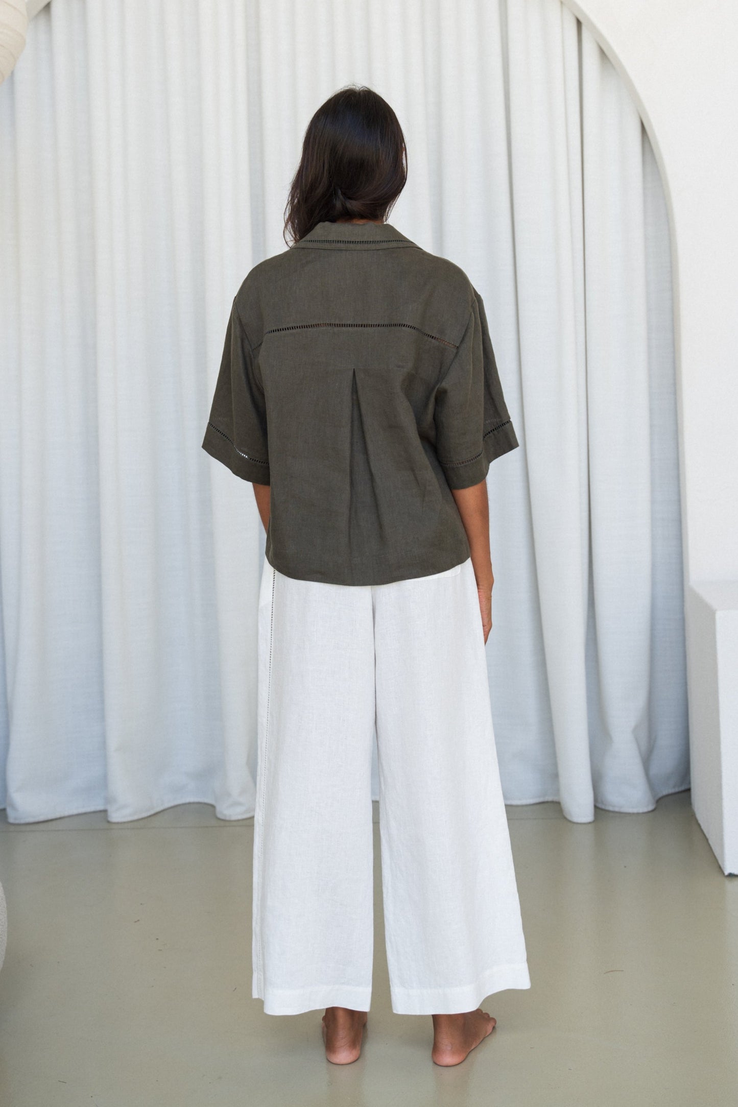 QUINN KHAKI LINEN SHIRT