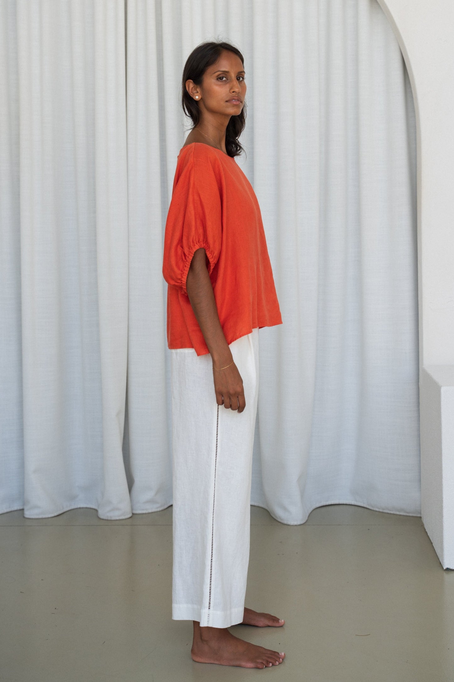 TINA SPRITZ LINEN TOP