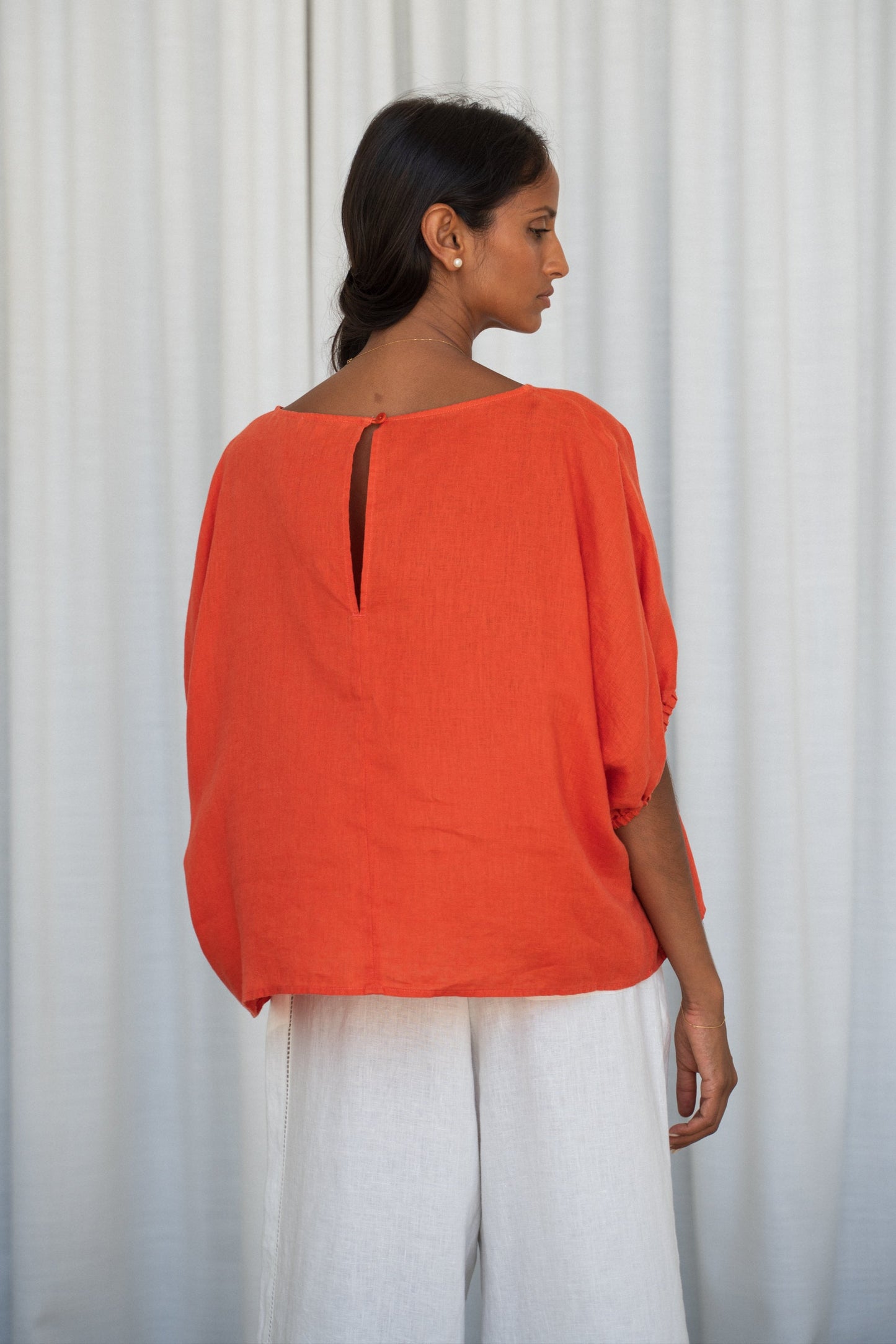 TINA SPRITZ LINEN TOP