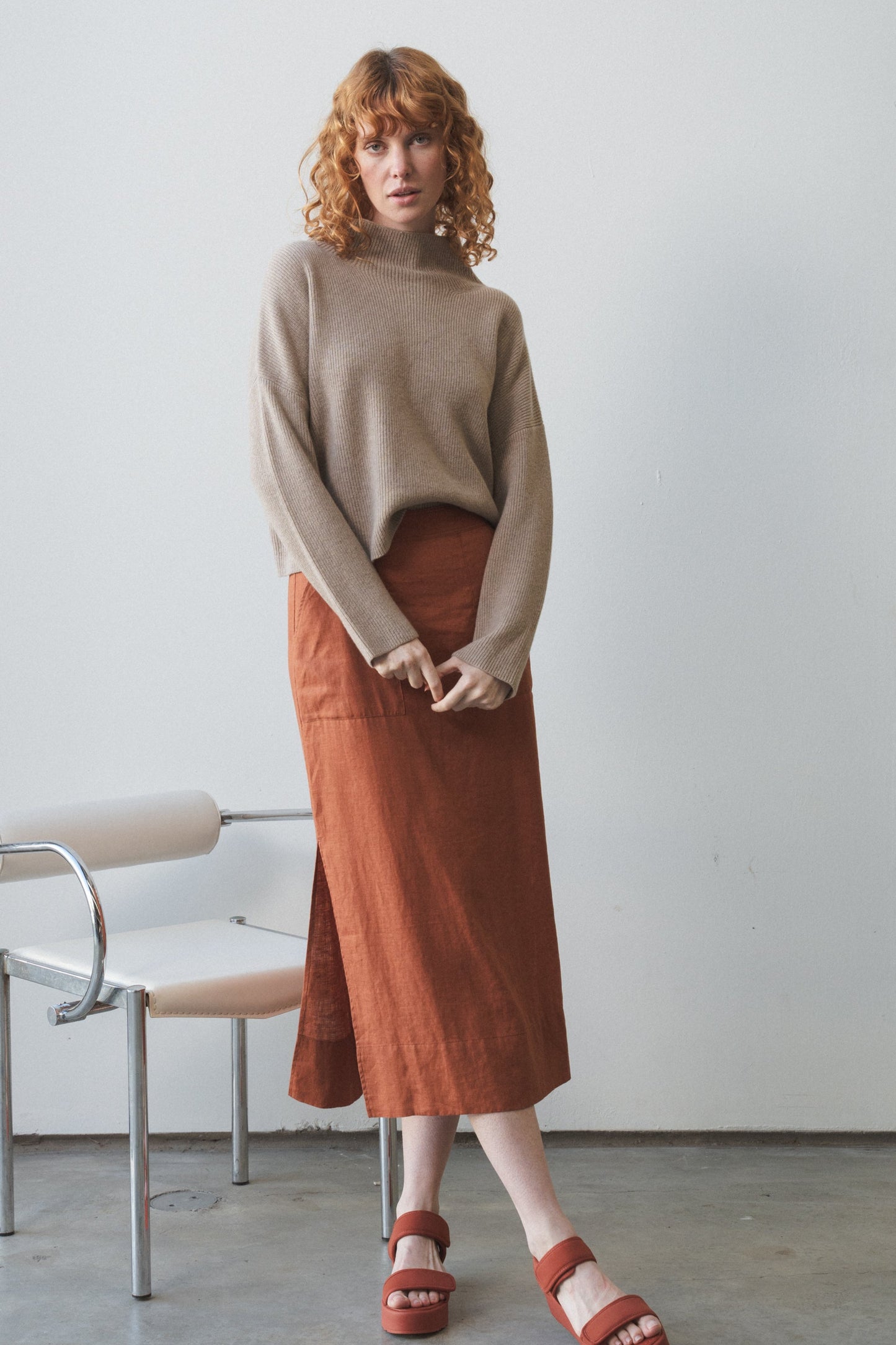 LILLY PILLY Lumi cashmere knit in Oatmeal