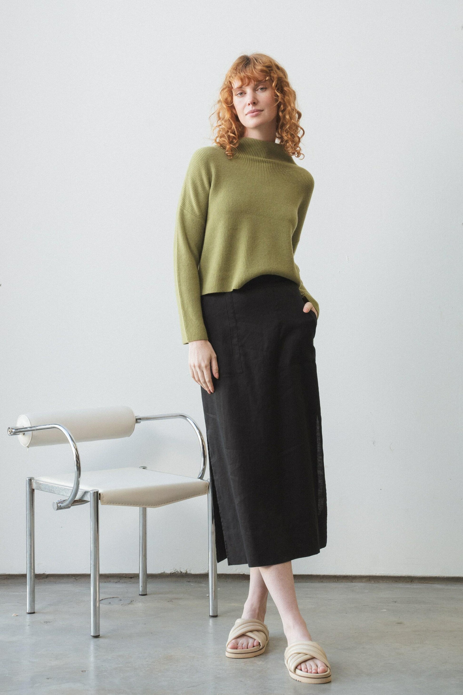 LILLY PILLY Lumi cashmere knit in Olive
