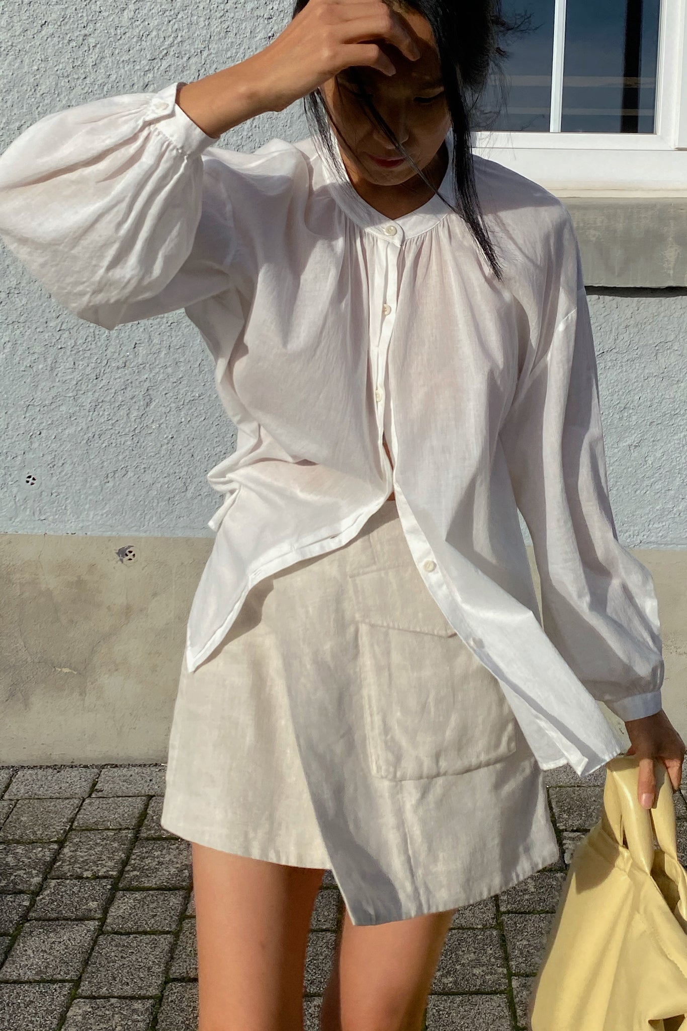 EMBER IVORY COTTON VOILE SHIRT