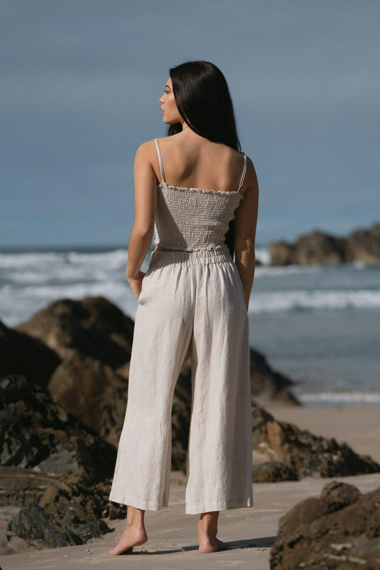 LILLY PILLY Ava linen pants in Oatmeal