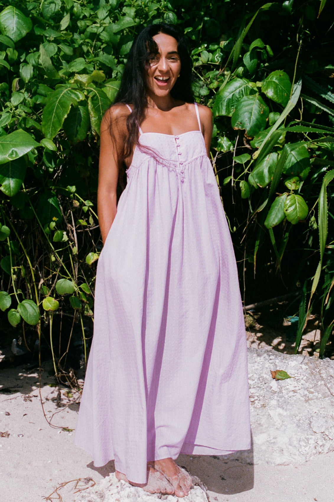 BEATRICE ORCHID COTTON DRESS