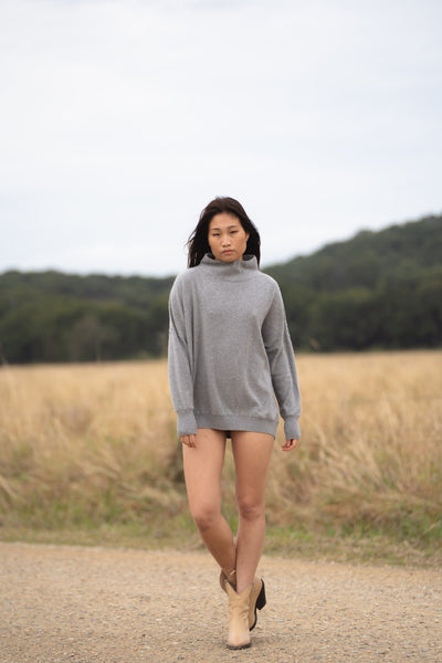 LILLY PILLY Collection Cala Cashmere Tunic made of recycled cashmere in Grey Marle