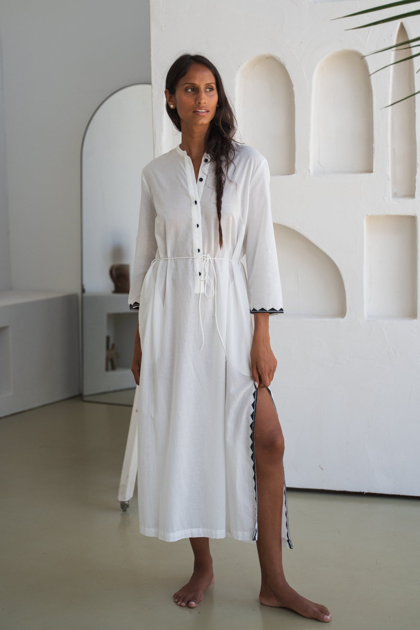 CALLIE IVORY COTTON VOILE DRESS