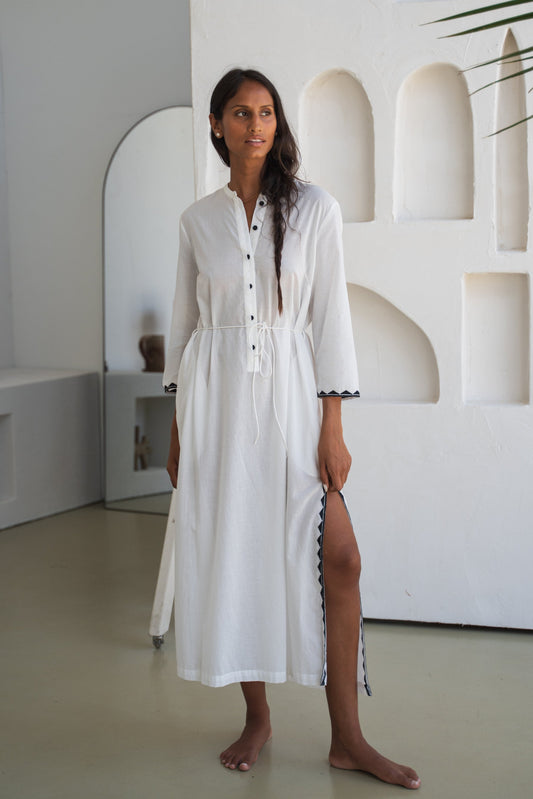 CALLIE IVORY COTTON VOILE DRESS