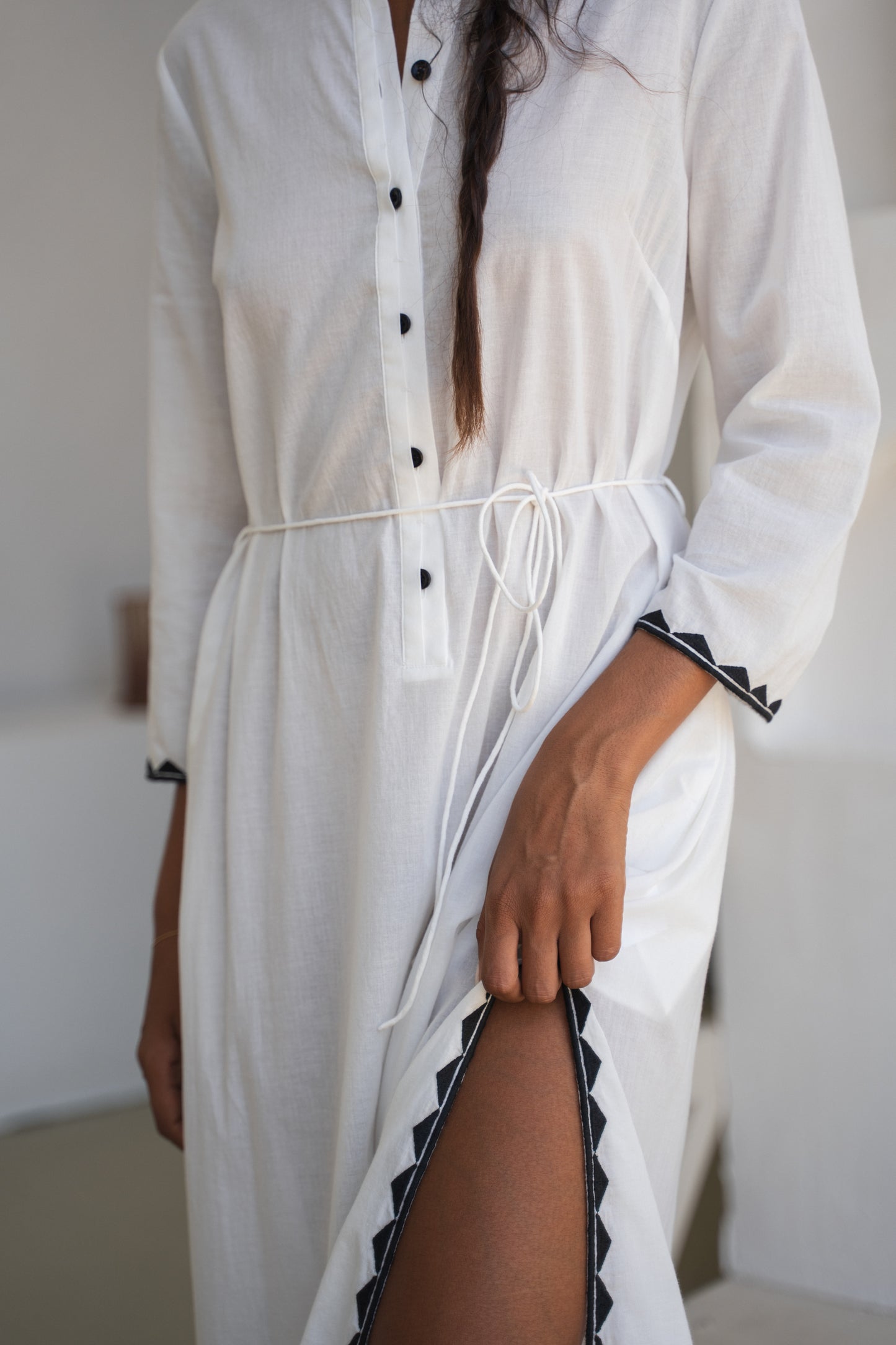 CALLIE IVORY COTTON VOILE DRESS
