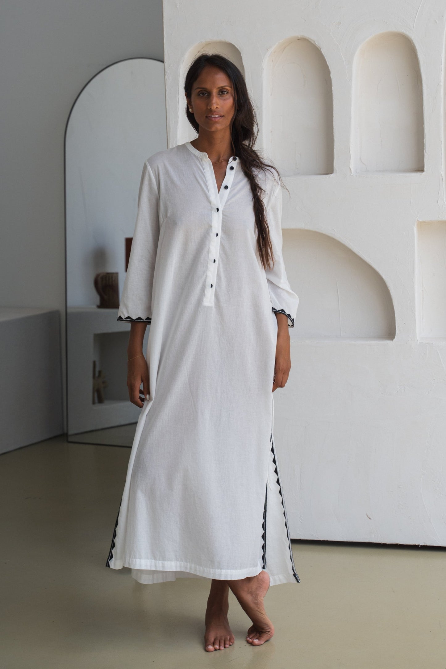 CALLIE IVORY COTTON VOILE DRESS