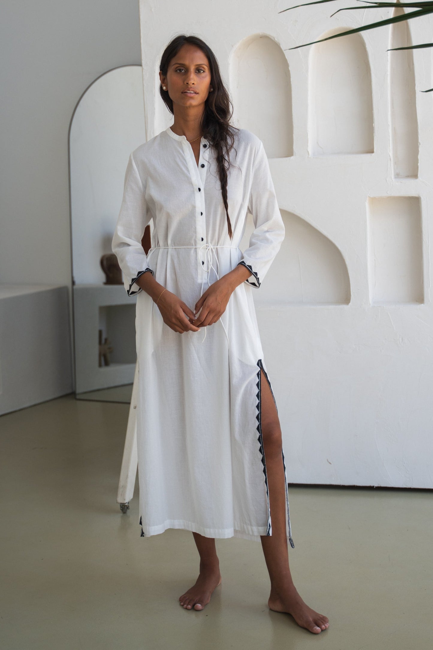 CALLIE IVORY COTTON VOILE DRESS
