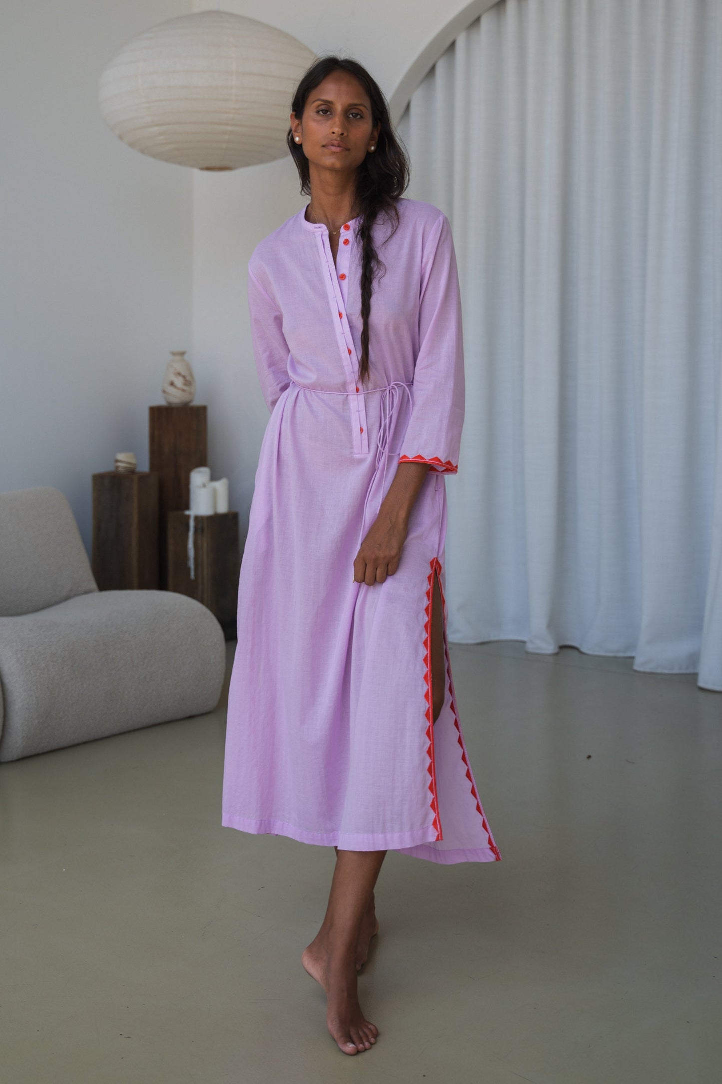 CALLIE ORCHID COTTON VOILE DRESS