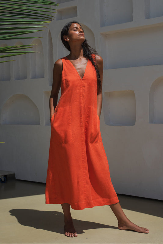 IRIS SPRITZ LINEN DRESS