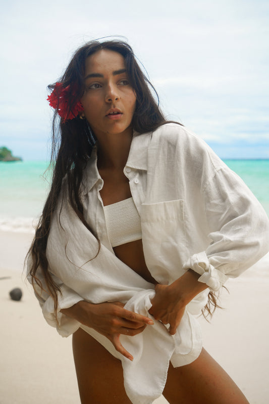 KIRRA IVORY LINEN SHIRT
