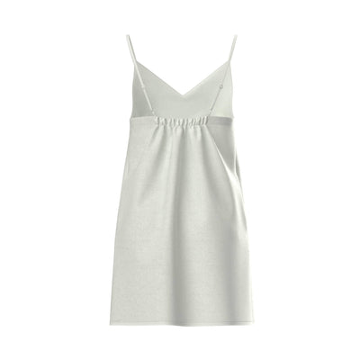 Lilly Pilly Collection 100% organic linen Liz slip dress in Tea as 3D model showing back view