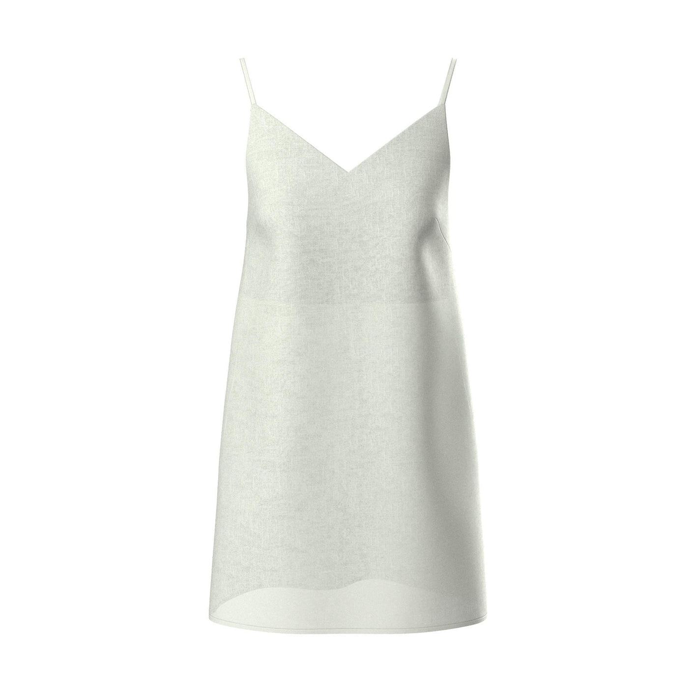 Lilly Pilly Collection 100% organic linen Liz slip dress in Tea as 3D model showing front view
