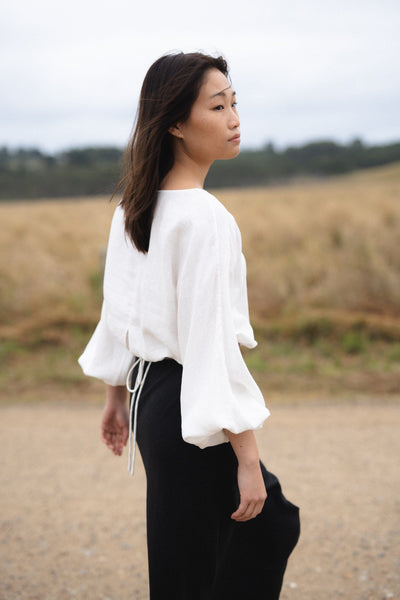 LILLY PILLY Collection Louisa Linen Top made from 100% organic linen in Ivory