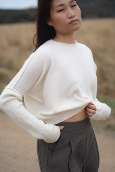 LILLY PILLY Collection NEW Miri Knit made from 100% cashmere in Ivory