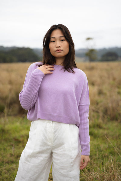 LILLY PILLY Collection NEW Miri Knit made from 100% cashmere in Lilac