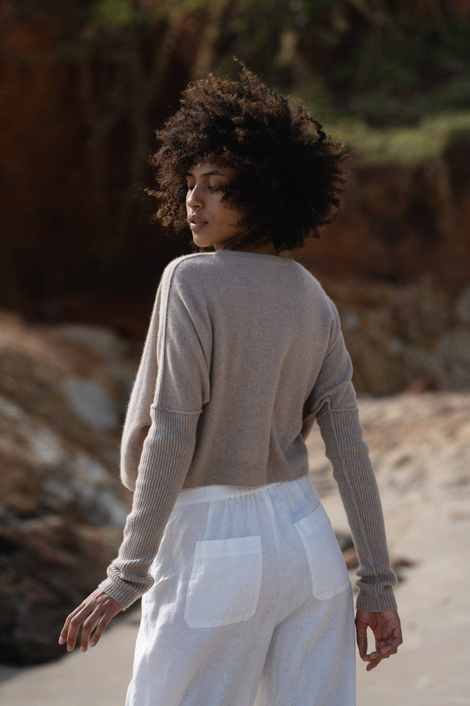 LILLY PILLY Collection NEW Miri Knit made from 100% cashmere in Oatmeal