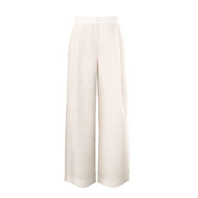 Lilly Pilly Collection Oli pants made from 100% Organic linen in Ivory, as 3D model showing back view