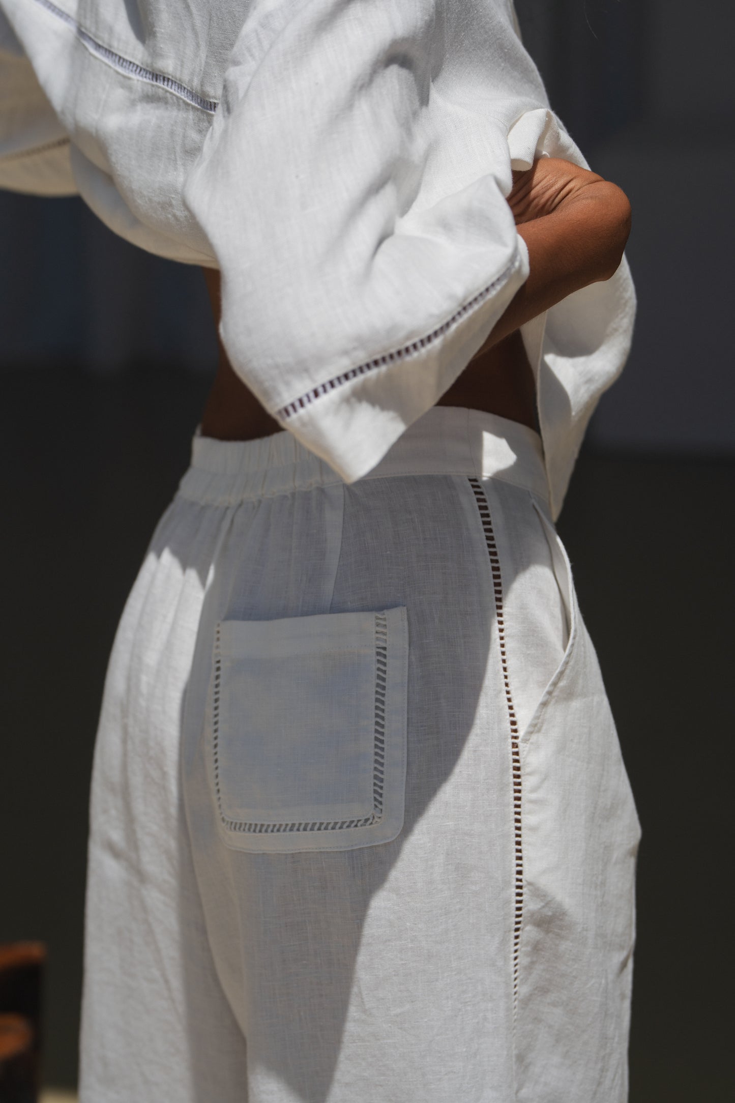 RIKA IVORY LINEN PANTS