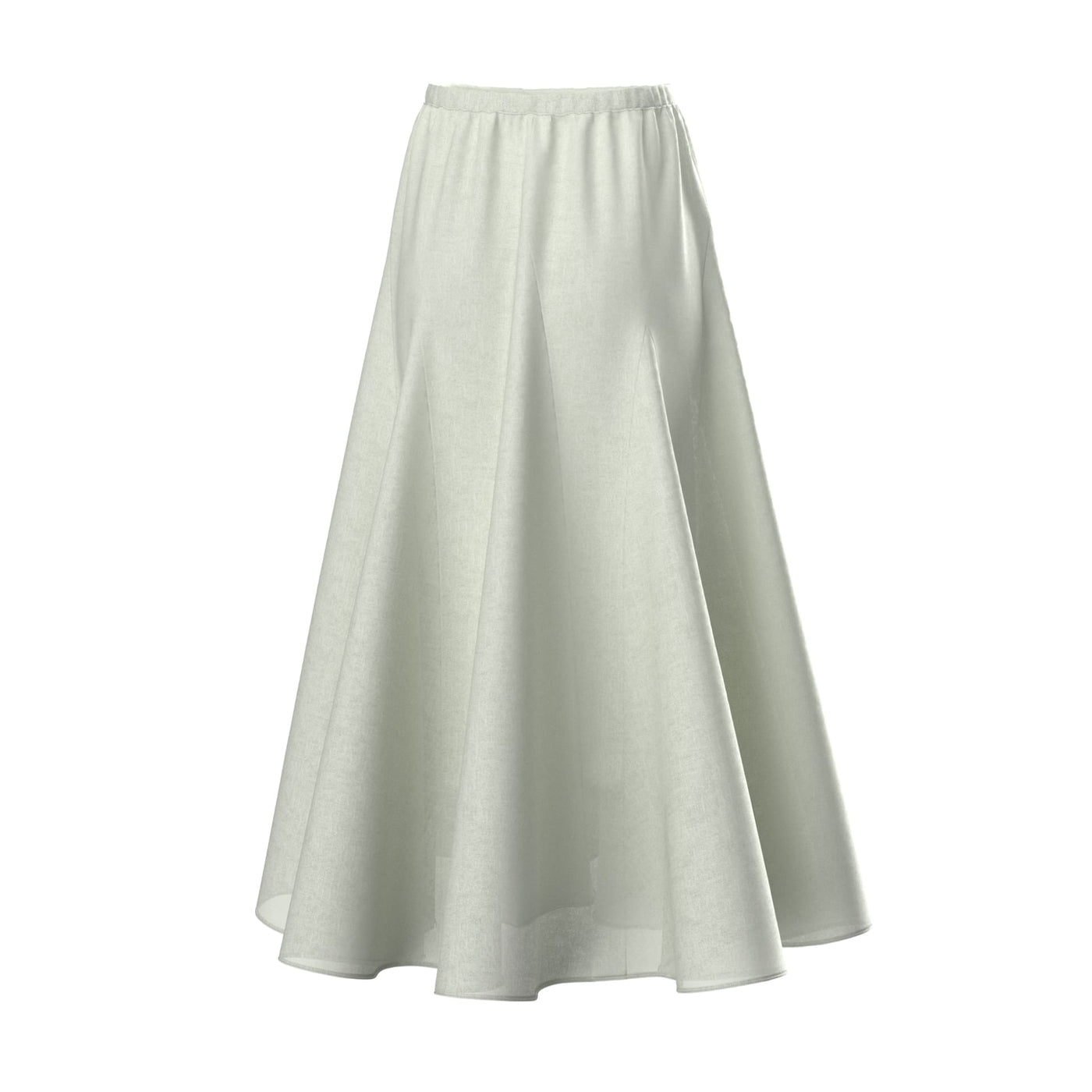 Lilly Pilly Collection 100% organic linen Stella Skirt in Tea, shown as a 3D model back view