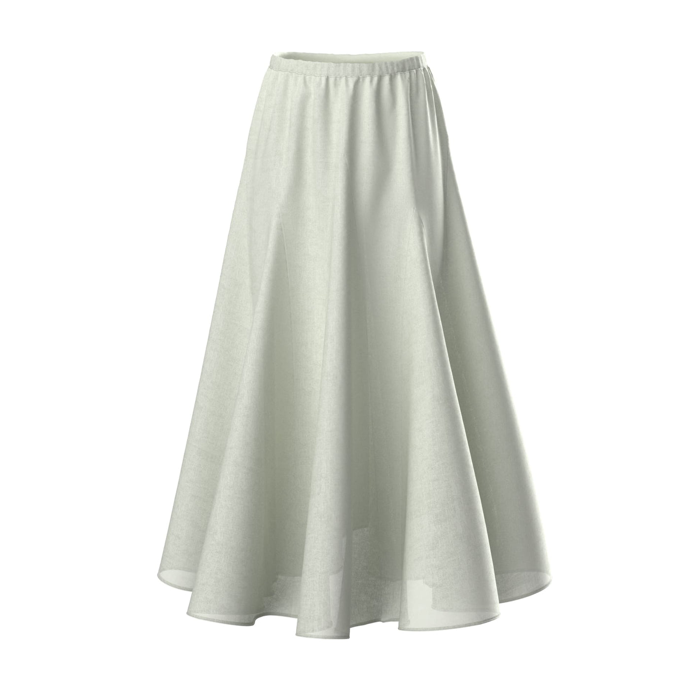 Lilly Pilly Collection 100% organic linen Stella Skirt in Tea, shown as a 3D model front view