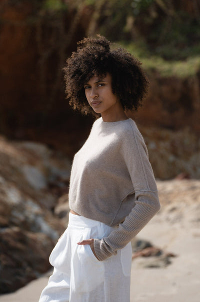 LILLY PILLY Collection NEW Miri Knit made from 100% cashmere in Oatmeal
